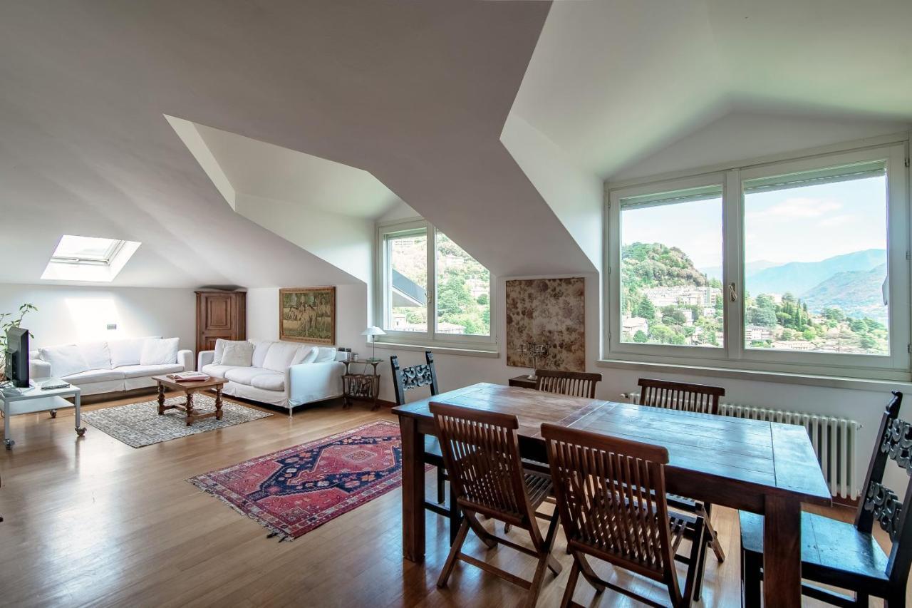 I D'A Charming Penthouse - Lake View- Como- House-130 Mt-2 Double Bedrooms And 2 Double Bathrooms A Spacious Living Room-Full Equipped Kitchen-Private Garden And Terrace-Private Covered Parking מראה חיצוני תמונה