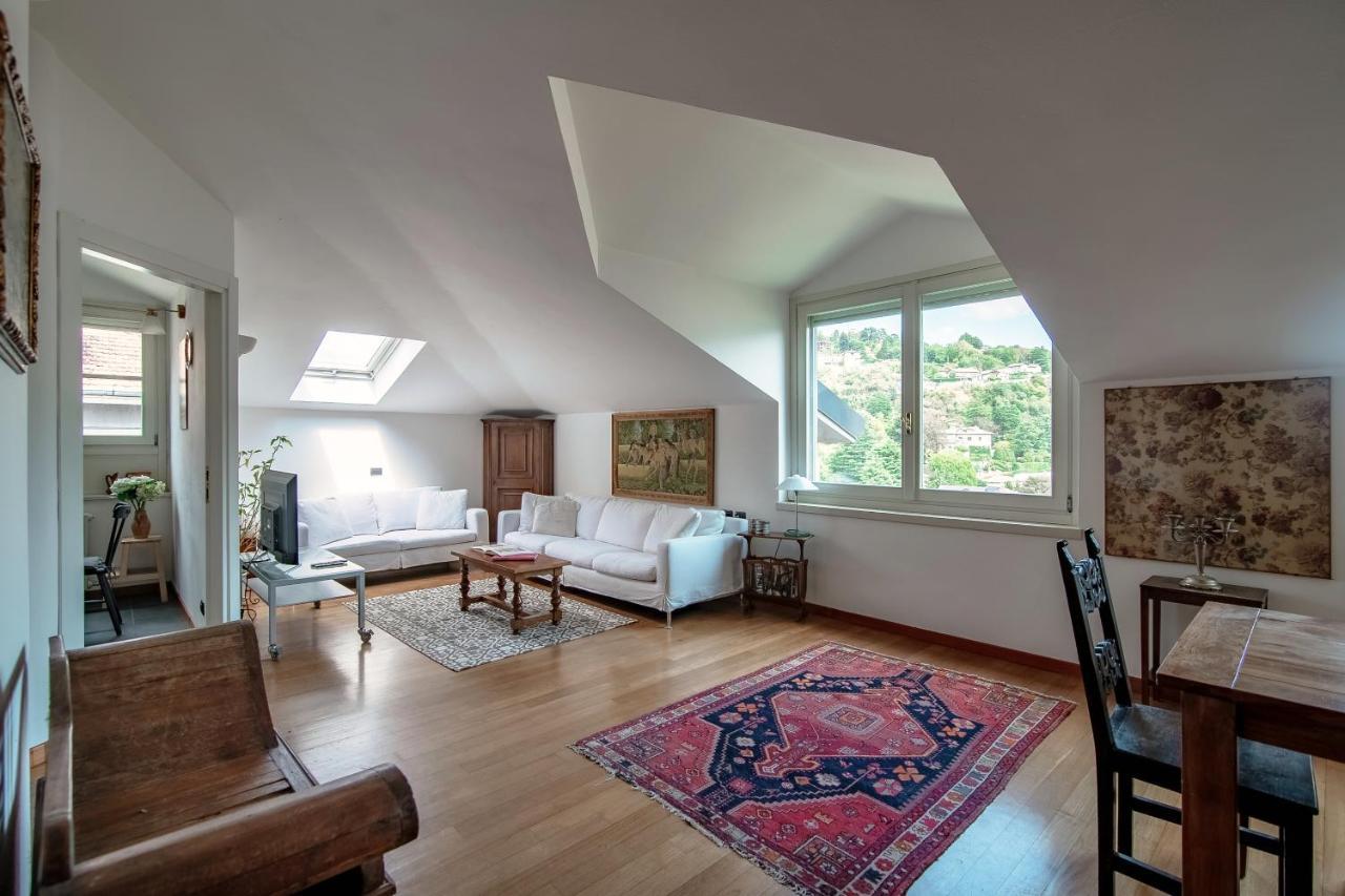 I D'A Charming Penthouse - Lake View- Como- House-130 Mt-2 Double Bedrooms And 2 Double Bathrooms A Spacious Living Room-Full Equipped Kitchen-Private Garden And Terrace-Private Covered Parking מראה חיצוני תמונה