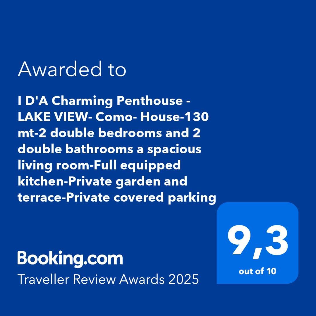 I D'A Charming Penthouse - Lake View- Como- House-130 Mt-2 Double Bedrooms And 2 Double Bathrooms A Spacious Living Room-Full Equipped Kitchen-Private Garden And Terrace-Private Covered Parking מראה חיצוני תמונה